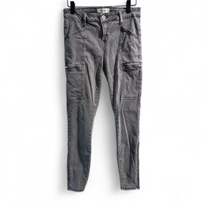 Pistola Gray Skinny Cargo Jeans Zipper Pockets‎ Ankle Zip Size 28